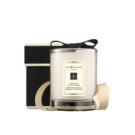 Peony and Blush Suede travel candle 60g
