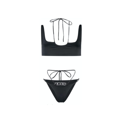 Off-White Women's Cross Coulisse Bikini Swimsuit Black/White
