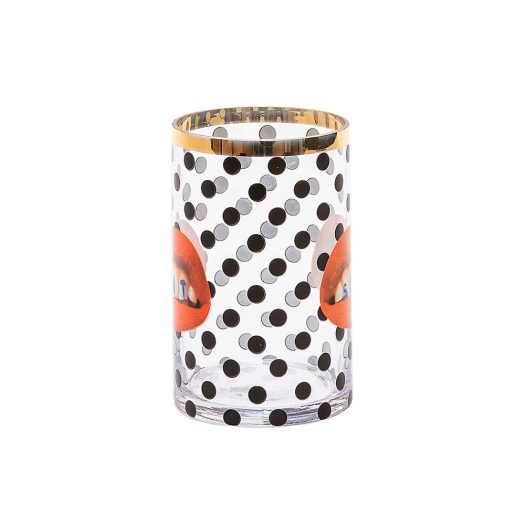 Seletti Wears Toiletpaper Sh*t Pois small cylindrical glass vase 14cm