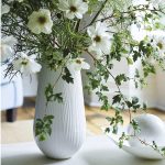 White Folia tall bone china vase 30cm