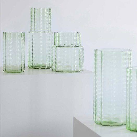Wave glass vase 21cm