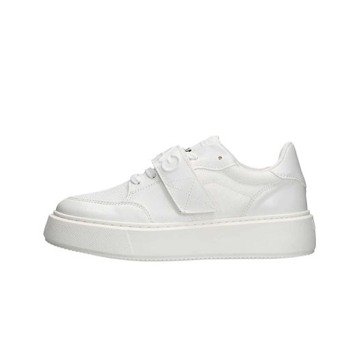 Sporty Mix logo-embossed faux-leather low-top trainers