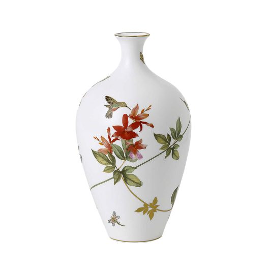 Hummingbird hand-painted fine bone china vase 25cm