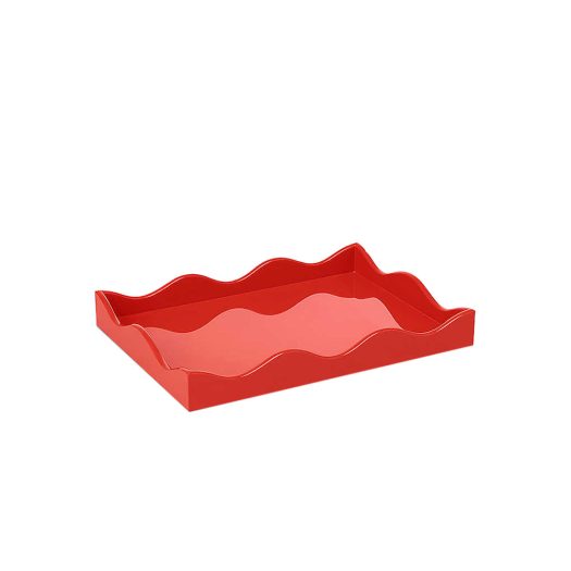 Belles Rives scalloped-edge small lacquer tray 20cm x 28cm