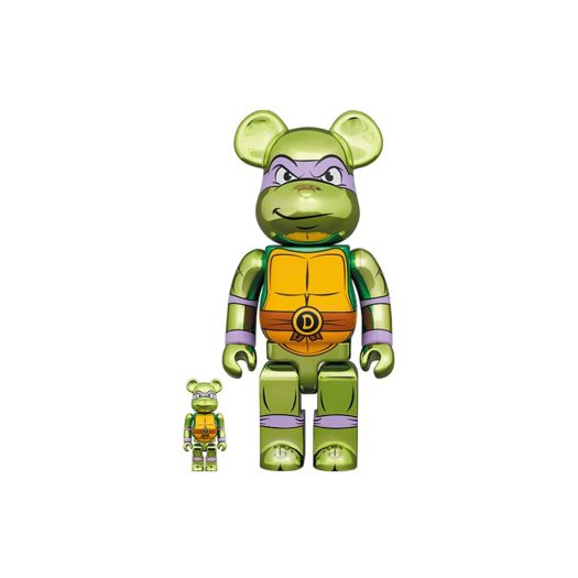 Bearbrick x Teenage Mutant Ninja Turtles Donatello 100% & 400% Set Chrome Ver.