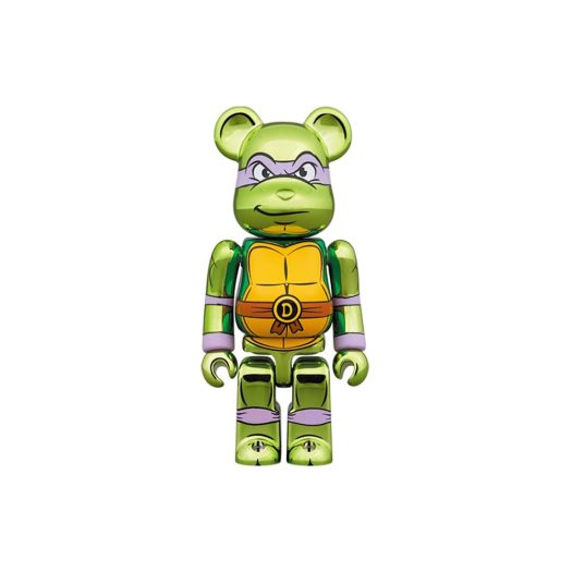 Bearbrick x Teenage Mutant Ninja Turtles Donatello 100% & 400% Set Chrome Ver.
