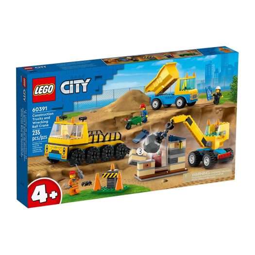 LEGO City Construction Trucks and Wrecking Ball Crane Set 60391
