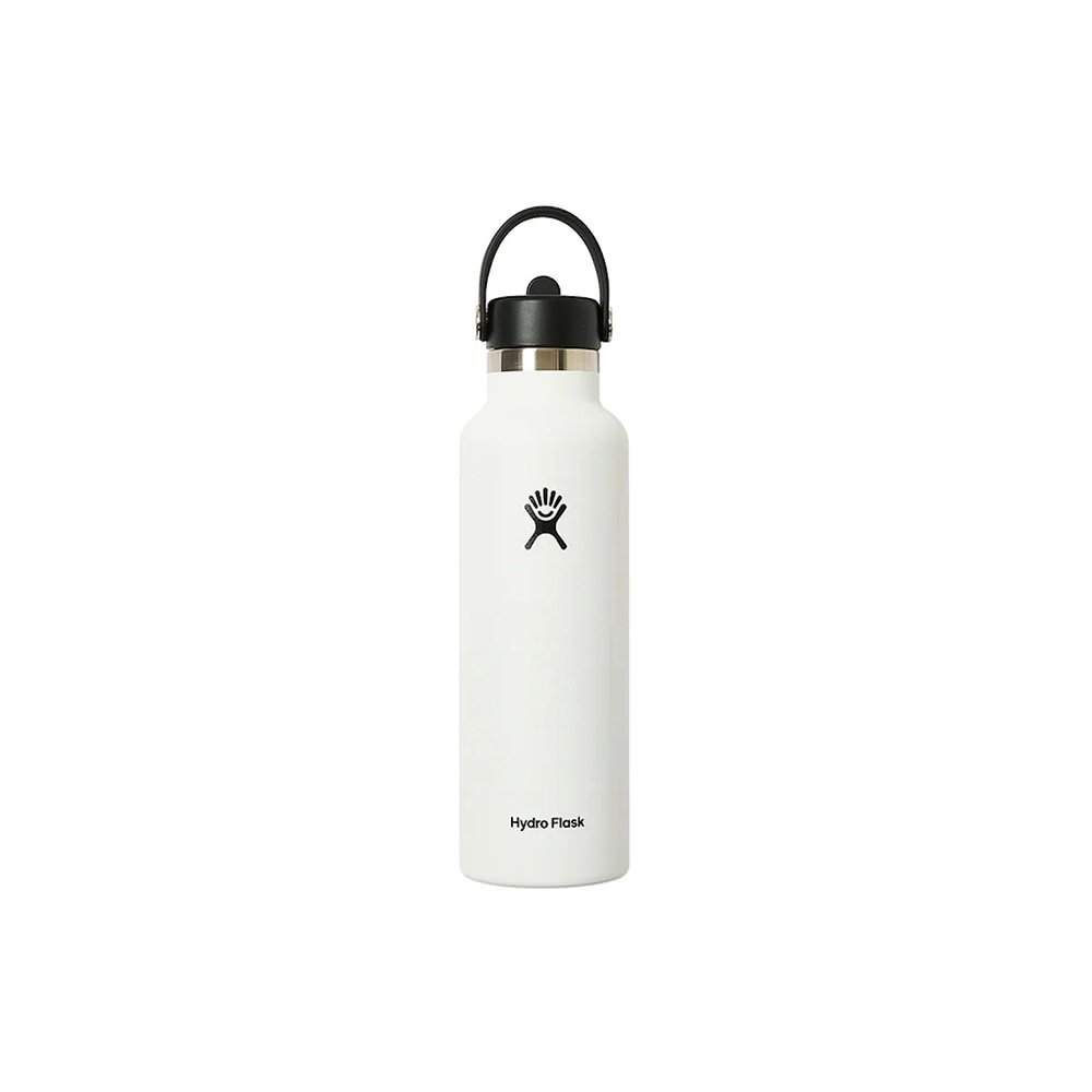 White straw hydro store flask