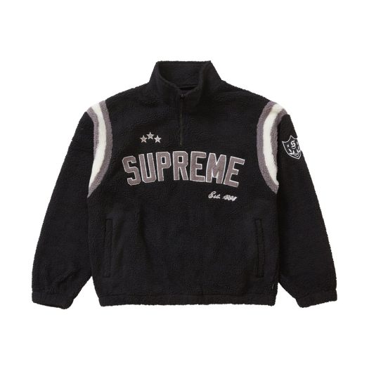 Supreme Arc Half Zip Fleece Pullover Black