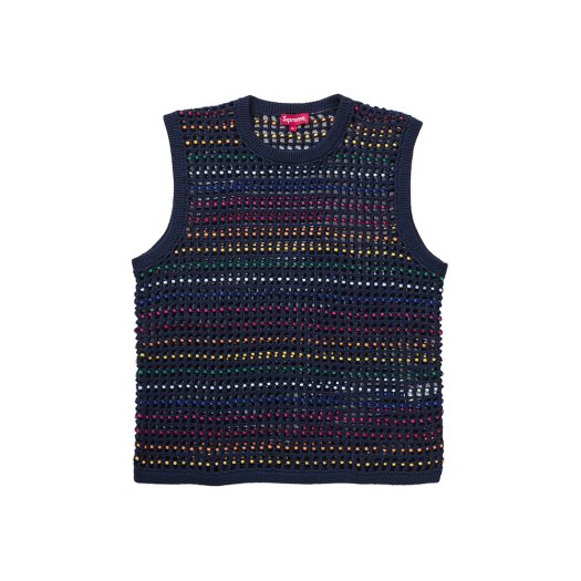 Supreme Beaded Sweater Vest Navy