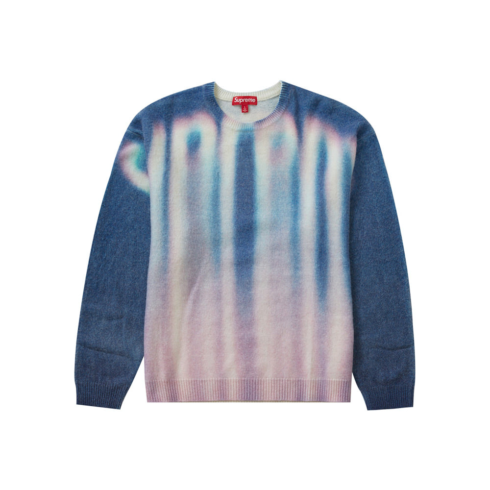 Supreme Blurred Logo Sweater BlueSupreme Blurred Logo Sweater Blue - OFour