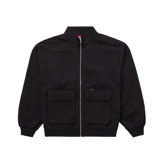 Supreme Cargo Pocket Zip Up Sweatshirt Black