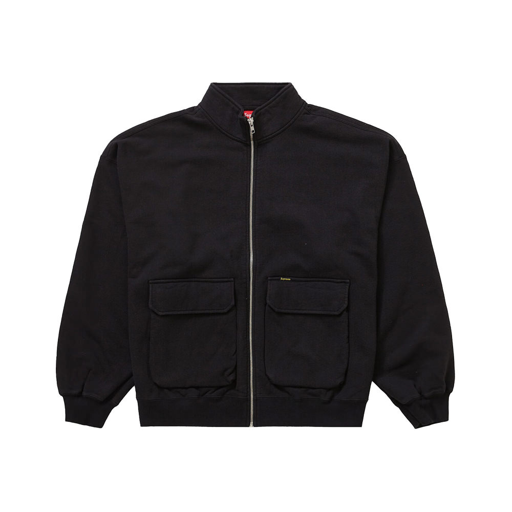 Supreme Cargo Pocket Zip Up Sweatshirt BlackSupreme Cargo Pocket Zip Up Sweatshirt  Black - OFour