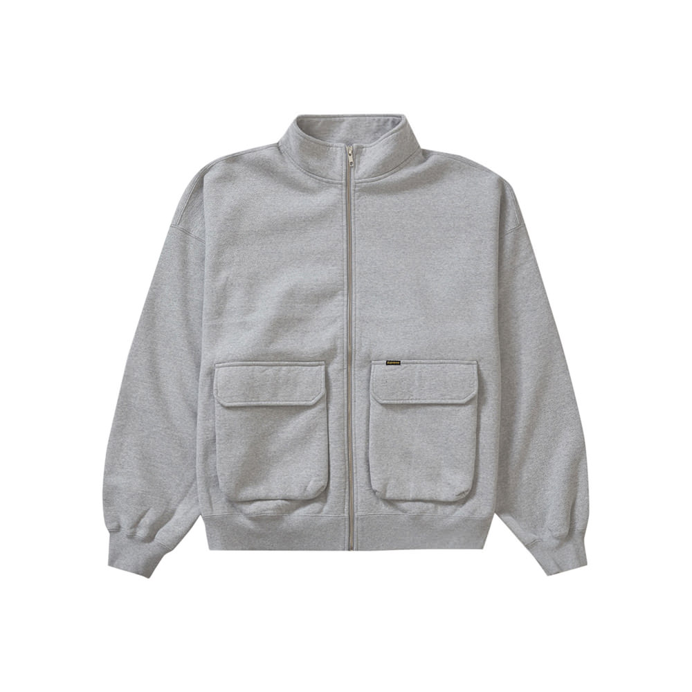 Supreme Cargo Pocket Zip Up Sweatshirt Heather Grey