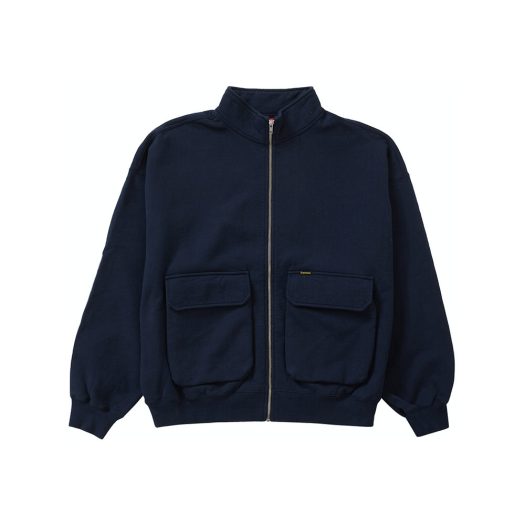 Supreme Cargo Pocket Zip Up Sweatshirt Navy