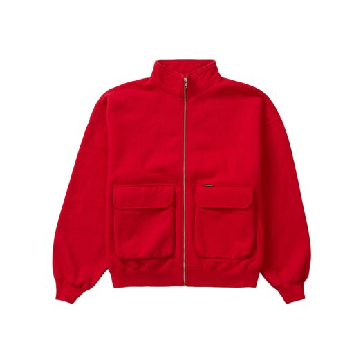 Supreme Cargo Pocket Zip Up Sweatshirt Red