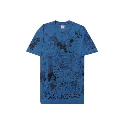 Supreme Downtown Tee Faded Blue