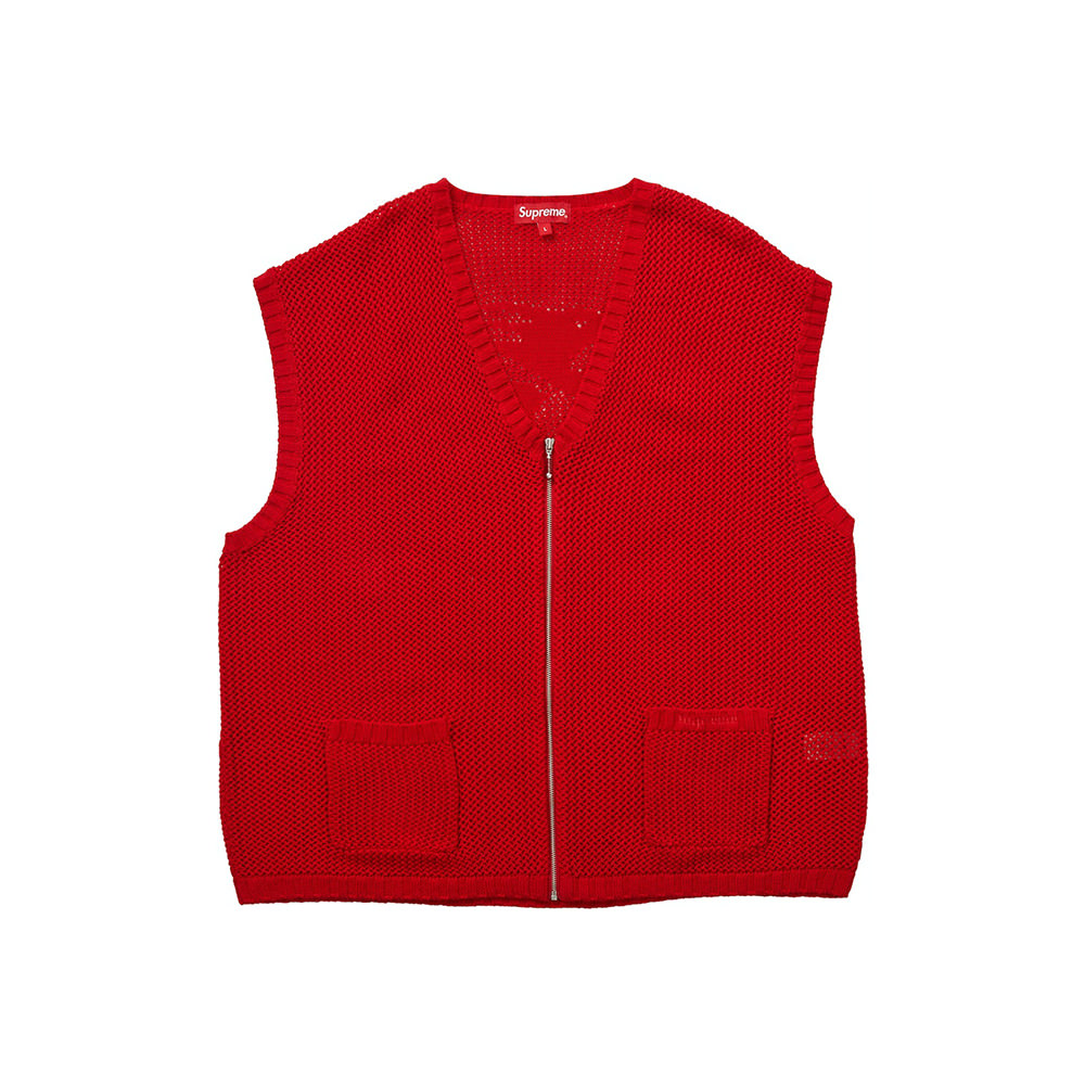 Supreme Dragon Zip Up Sweater Vest RedSupreme Dragon Zip Up