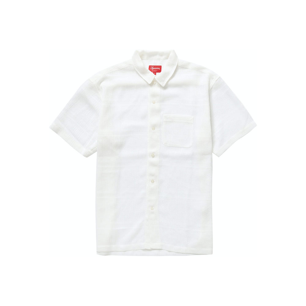 Supreme Mesh Stripe S/S Shirt White