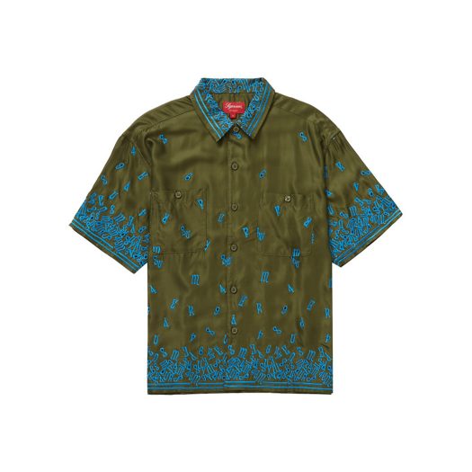 Supreme Nouveau Embroidered S/S Shirt Olive