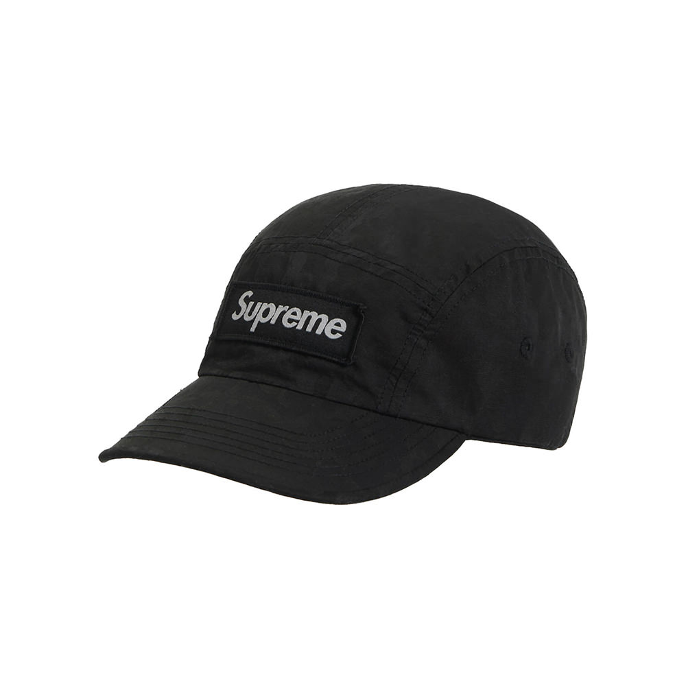 Supreme Overdyed Camo Nylon Camp Cap Black