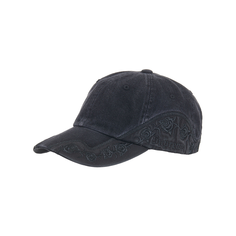 Supreme Roses 6-Panel Washed BlackSupreme Roses 6-Panel Washed