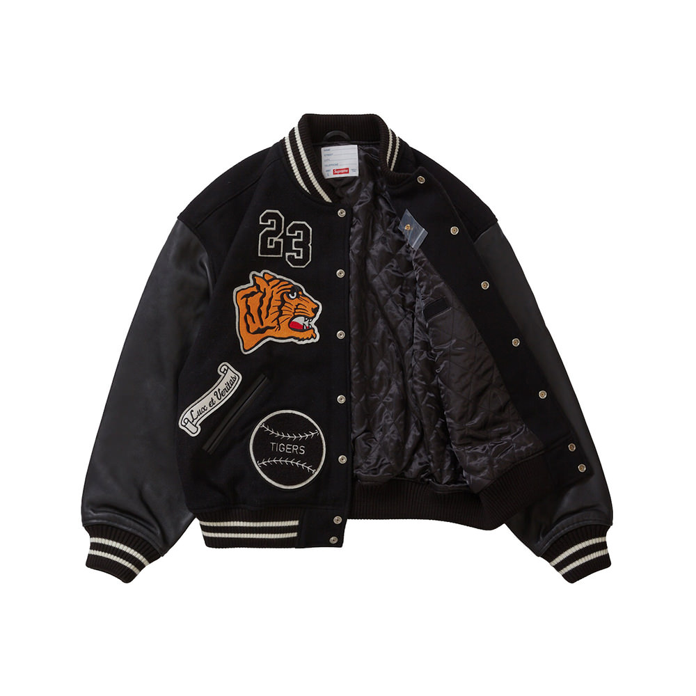 Supreme Tiger Varsity Jacket BlackSupreme Tiger Varsity Jacket Black ...