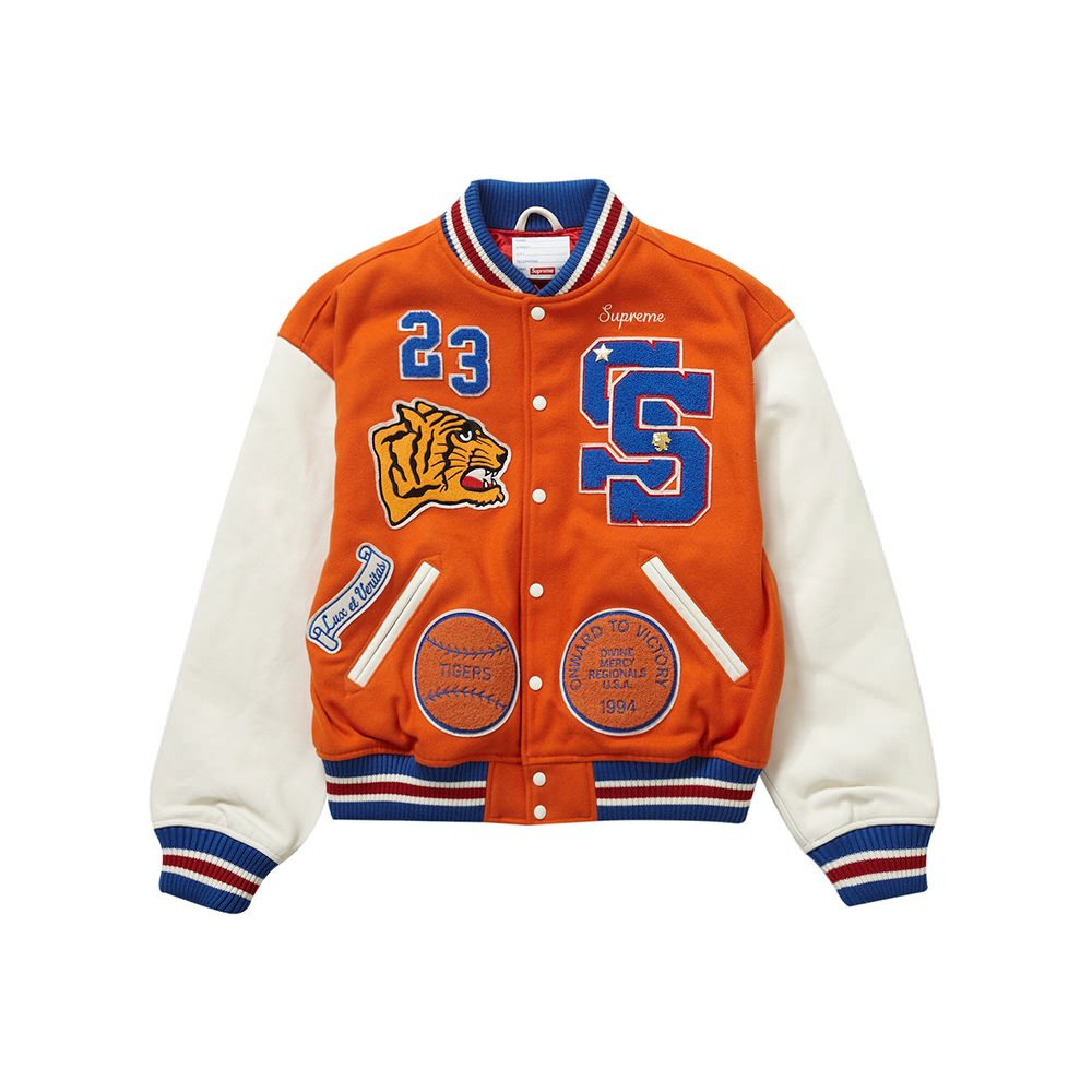 Supreme Tiger Varsity Jacket Orange