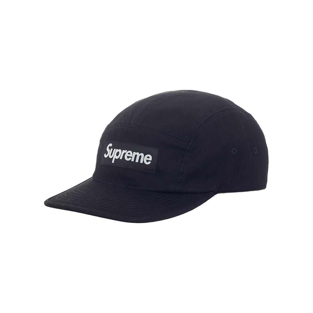 Supreme Washed Chino Twill Camp Cap (FW23) BlackSupreme Washed