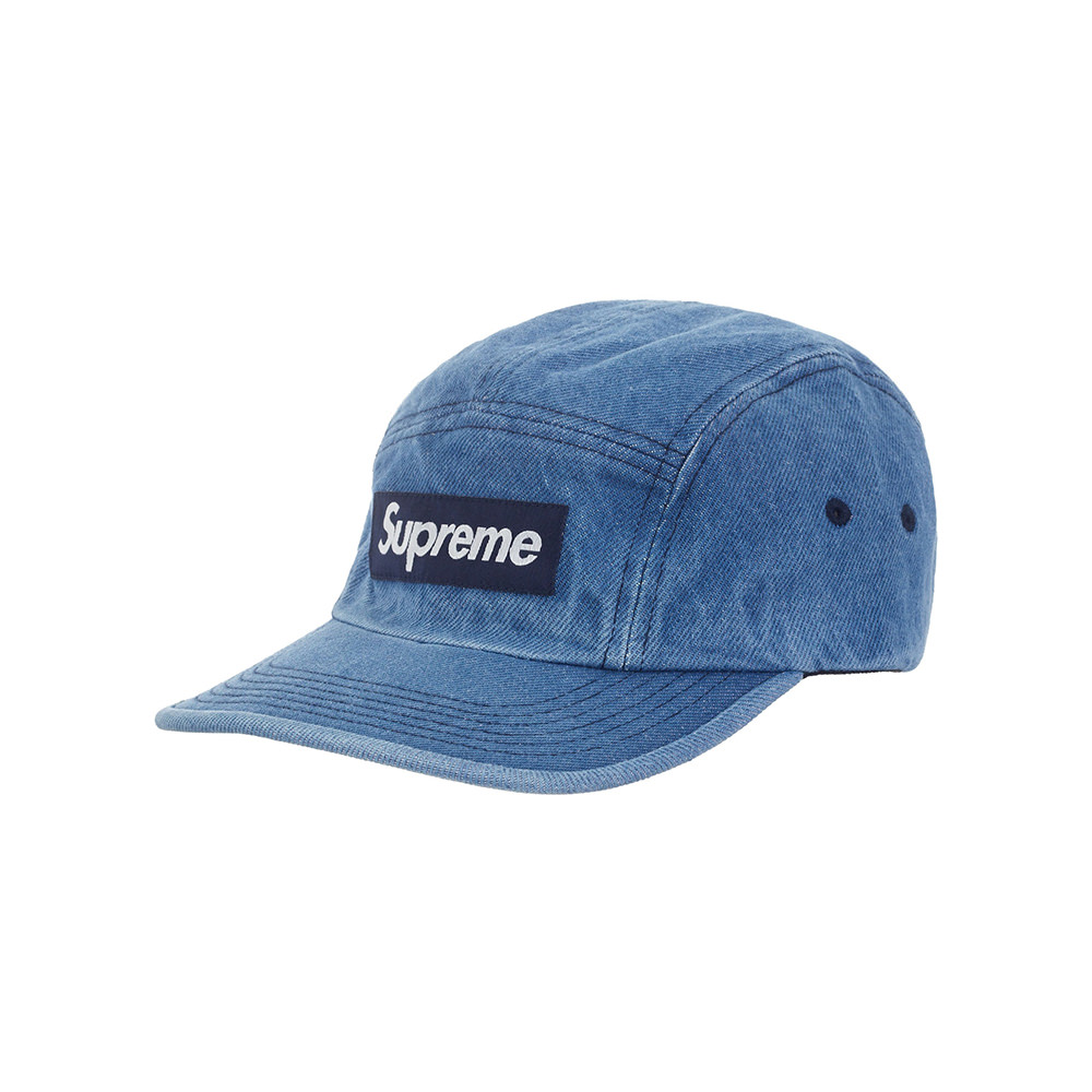 Supreme Washed Chino Twill Camp Cap (FW23) DenimSupreme Washed