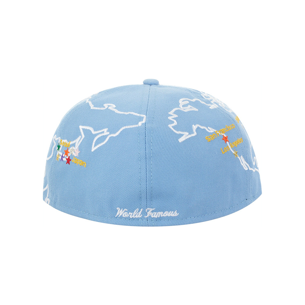 Supreme Worldwide Box Logo New Era Hat Light Blue