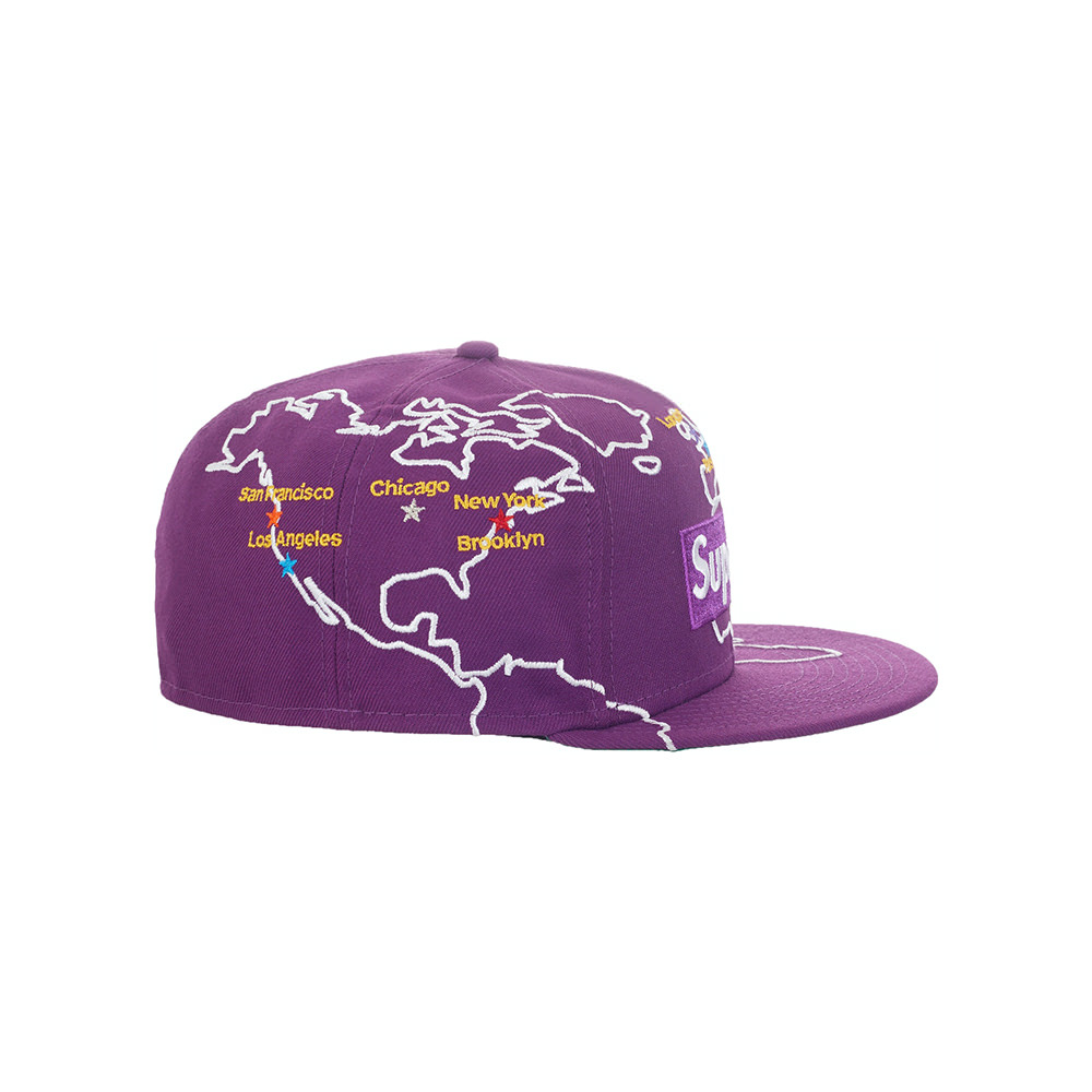 Supreme Worldwide Box Logo New Era Hat PurpleSupreme