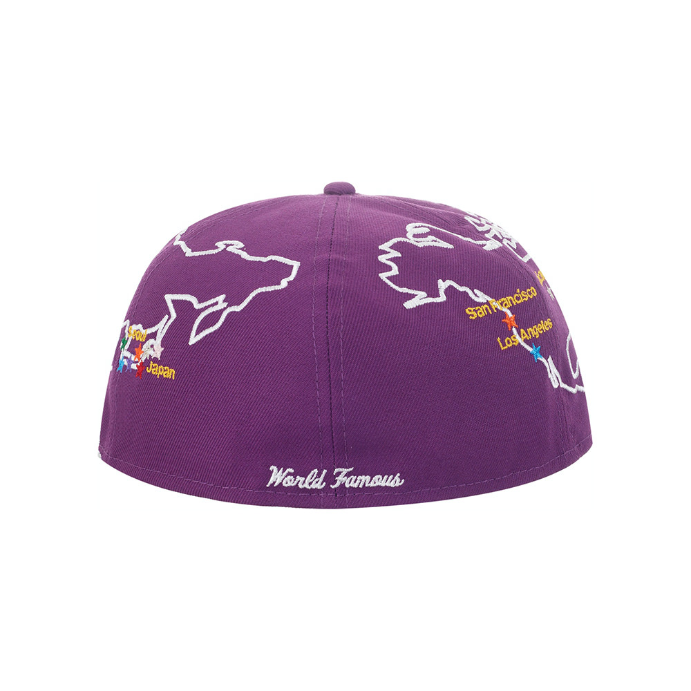 Supreme Worldwide Box Logo New Era Hat PurpleSupreme