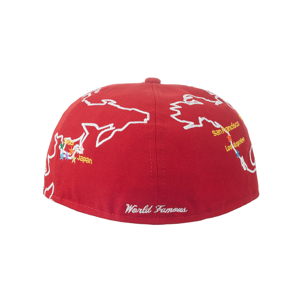 Supreme Worldwide Box Logo New Era Hat Red