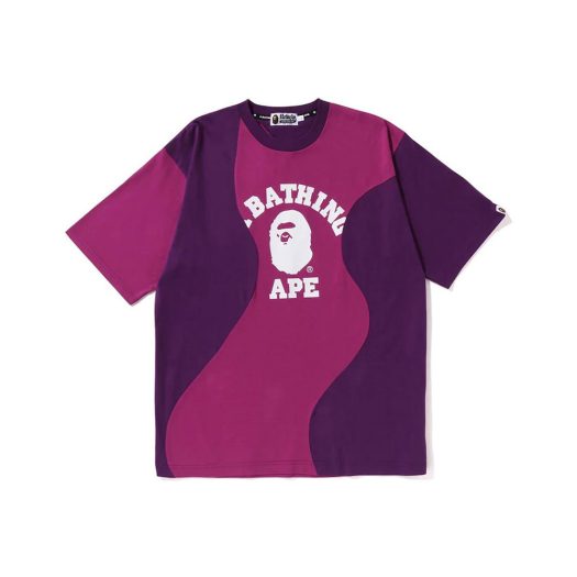 BAPE Cutting College Relaxed Fit Tee Purple