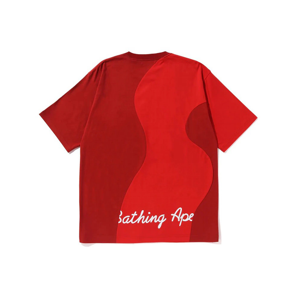BAPE Cutting College Relaxed Fit Tee RedBAPE Cutting College
