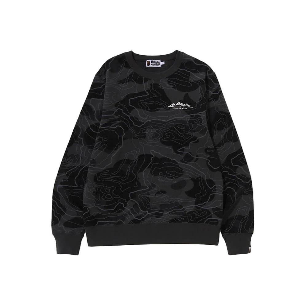 BAPE Layered Line Camo Crewneck Black