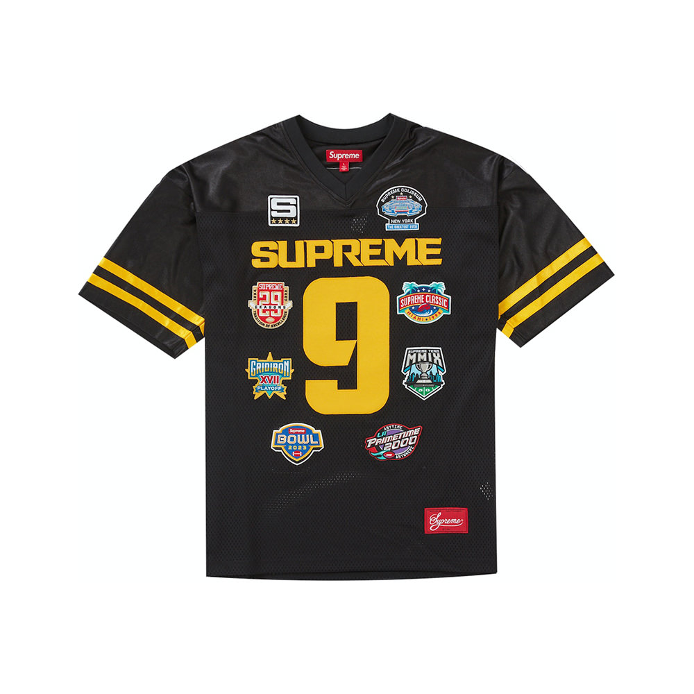 Supreme Championships Embroidered Football Jersey BlackSupreme